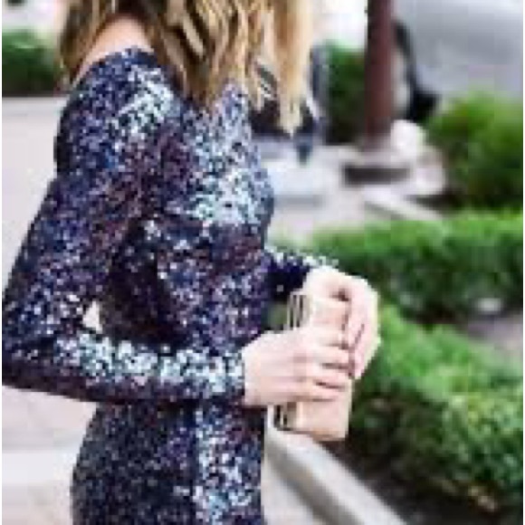 ZARA Blue ahora sequin dress - Picture 2 of 6